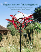 82 inch Wind Spinners Outdoor - Extra Large Metal Wind Sculptures & Spinner with Stake, Big Clearance Windmills for The Yard and Garden, Tall Yard Art Decor-Burgundy Red