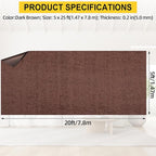 Marine Carpet,5 FT x 25 FT Brown Indoor Outdoor Carpet 0.2" Thick Boat Carpet with Water-Proof TPE Backing, Non-Slide Outdoor Marine Carpet Roll for Home, Patio, Porch, Deck