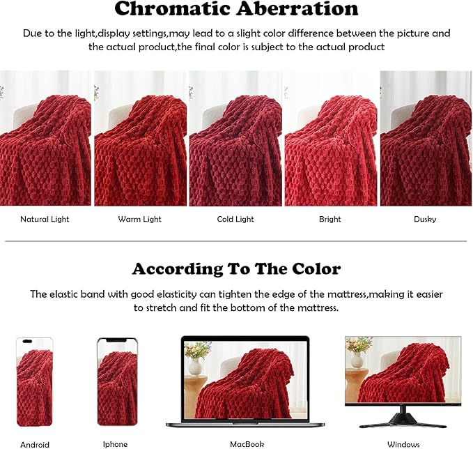 NEWCOSPLAY Super Soft King Blanket Red Premium Silky Flannel Fleece 3D Clouds Stylish Jacquard Lightweight Bed Blanket All Season Use 350GSM (Red, King(90"x110"))