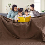 PHF Cooling Waffle Blanket California King Size, Lightweight 60% Rayon Derived from Bamboo & 40% Cotton Breathable Blanket for Hot Sleepers, Soft and Luxury for Bed Couch Sofa, 110"x96", Cocoa Brown