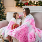 GONAAP Fuzzy Faux Fur Throw Blanket Tie-dye Rainbow Super Soft Cozy Plush Fuzzy Shaggy Blanket for Couch Sofa Bed (Tie-dye Rainbow, Throw(50"x60"))