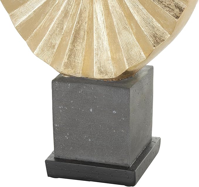 Deco 79 Polystone Dancer Decorative Sculpture Ballet Home Decor Statue with Elevated Black Base, Accent Figurine 11" x 4" x 17", Gold