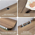 Pmnianhua Floating TV Shelf, 55'' Wall Mounted TV Stand Floating TV Console Media Entertainment Under TV Shelf for Bedroom Livingroom (Walnut)