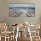 Dimpaga Canvas Wall Art Decor Modern Wall Art for Living Room Landscape Coastal Wall Art Prints Blue Beach Wall Art Decorations Seascape Art Work for Wall Decor Bedroom Office Decor 20" X 40"