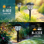 GIGALUMI Solar Lights Outdoor Waterproof, 6 Pack LED Solar Garden Lights, Solar Lights for Outside, Garden Decor for Yard, Patio, Landscape, Planter, Walkway (Cold White)