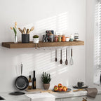 Fun Memories Floating Shelves - 10.3 Inch Deep Wall Shelf for Decor & Storage - Wall Mounted Display Shelving with Invisible Heavy-Duty Metal Bracket - 36"x 10.3"x 1.8" 1 Pack, Walnut