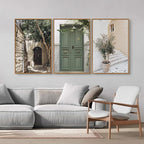 SIGNINART Large Vintage Italy City Landscape Framed Canvas Wall Art Set, Olive Green Tree Country Wall Decor, Modern Minimalist French Farmhouse Art Print for Living Room,Bedroom,Office 16 x24 x3