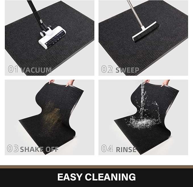 Large Front Door Mat, 72" x 36" Durable Front Doormat, Heavy Duty Large Welcome Door Matt for Home Entrance, No Slip Rubber Low Profile Door Mats for High Traffic Area