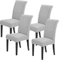 Joccun Chair Covers for Dining Room Set of 4, Dining Chair Slipcovers Stretch Dining Room Chair Covers Seat Protector,Washable Parsons Chair Cover for Home,Hotel,Banquet(Silver,4 Pack)