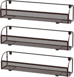Simple Houseware Wall Mounted Spice Rack Shelves Organizer, Bronze, 3-Pack