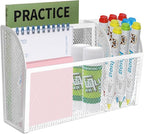 Magnetic Pencil Holder Magnetic Shelf for the Whiteboard 3-Grid Mesh Magnetic Pen Holder for Refrigerator Magnetic Organizer Locker Accessories Organizer for Office (White)