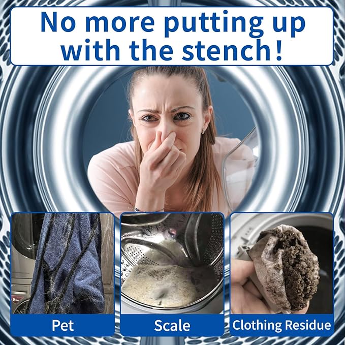 CLEARALIF Washing Machine Cleaner 12 Pack,1 Year Supply, Clean Inside Drum and Laundry Tub Seal, Washing Machine Cleaner Tablets For HE Front Loader & Top Load Washer