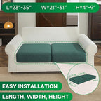 Couch Cushion Covers for Sectional Sofa, Stretch Soft Sofa Slipcovers Washable Wear-Resistant Universal Furniture Protector for Living Room(2 Seaters Covers, Green)