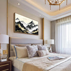 amatop Large Framed Canvas Wall Art Modern Abstract Mountain Landscape Art Print Zen Minimalist Artwork Black and White Decorative Motivational Picture for Office Living Room Bedroom Decor 48x24 Inch
