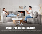 Modular Sectional Sofa 3-Seater Modular Couch with Deep Seat Memory Foam Cloud Chair with Pillows Oversized Sectional Sofa for Living Room Bedroom (Plush Grey, 3-Seater)