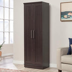 Sauder HomePlus Kitchen Pantry Storage Cabinet with Adjustable Shelves, Laundry Bathroom, L: 23.31" x W: 17.01" x H: 71.18", Dakota Oak