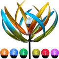 82" Vibrant Multicolor Solar Tulip Large Wind Spinner - Outdoor Garden Decor with Auto-Illuminated Glass Orb for Patio, Lawn & Yard Decoration