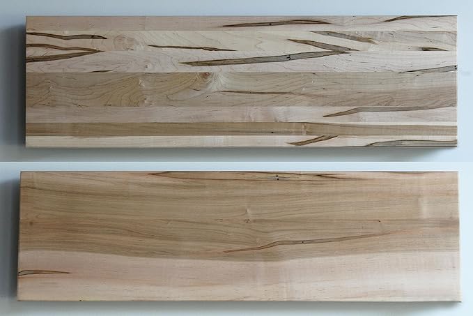 Urban Legacy Deep Floating Shelves | Wormy Maple with Furniture Grade Clear Coat | Low Profile Brackets | Set of 2 (24" x 11" x 2")