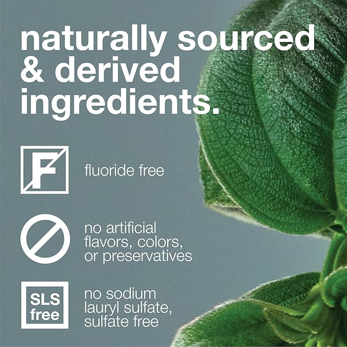 Davids Fluoride Free Toothpaste, Teeth Whitening, Antiplaque, SLS (Sulfate) Free, Promotes Enamel Health, Mouth & Gum Detox, EWG Verified, Natural Spearmint, 5.25oz, Made in USA