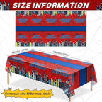 Oudain 3 Pcs Spider Tablecloth 108 x 54 in Red and Blue Plastic Disposable Table Covers City Web Theme Birthday Party Decorations Large Table Cloths for Party Indoor Outdoor (Birthday)