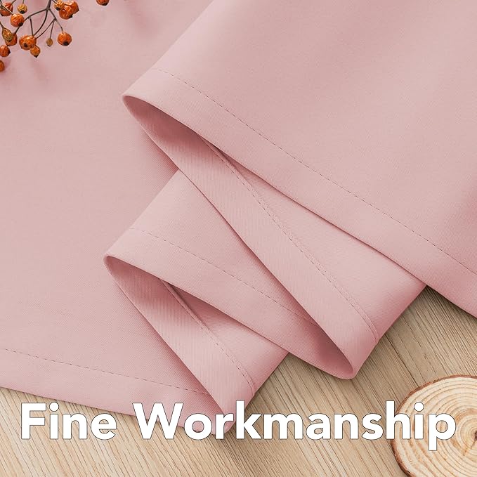 H.VERSAILTEX Blackout Curtains for Bedroom Thermal Insulated Room Darkening Living Room Curtains 63 Inch Long Grommet Privacy Protection Window Curtain Panels/Drapes for Nursery, 2 Panels, Baby Pink