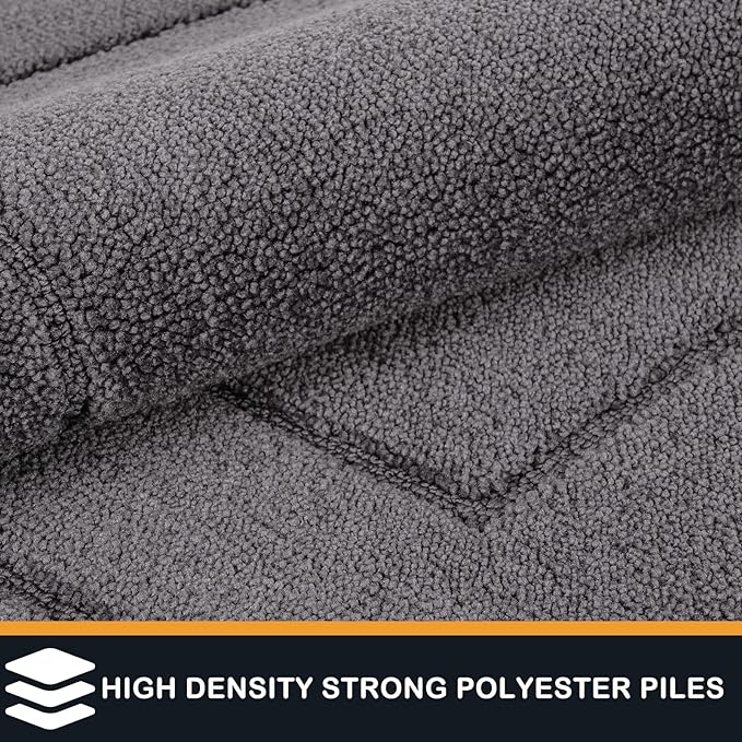 PURRUGS Dirt Trapping Door Mat 32" x 47", Non-Slip/Skid Machine Washable Entryway Rug, Dog Doormat, Super Absorbent Welcome Mat for Muddy Wet Shoes and Paws, Grey