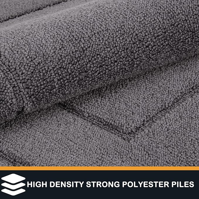 PURRUGS Dirt Trapping Door Mat 24" x 35.5", Non-Slip/Skid Machine Washable Entryway Rug, Dog Doormat, Super Absorbent Welcome Mat for Muddy Wet Shoes and Paws, Grey