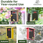 Kingsyard Metal Mesh Bird Feeder for Outdoors Hanging, Finch Feeder for Nyjer/Thistle, Sliding Mesh & Built-in Perch, Recycled Plastic, Green