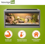 New Age Pet ECOFLEX 24-Inch Mojave Reptile Lounge in Grey - Durable Wood Plastic Composite Habitat with Ventilated Side Panels, Removable Sliding Glass Doors, and Mesh Screen Top