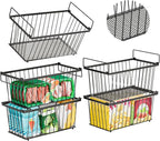 5 Pack Stackable Deep Freezer Organizer Bins ，Upgraded Bottom Leak-Proof net，Encryption and Hardening ， Freezer Organizer Bins for 5 to 7 Cu.FT Small Chest Freezer， Easy Get Bottom Foods