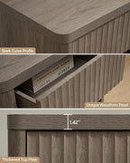 SICOTAS Large Nightstand with Drawer Storage - Grey Alder