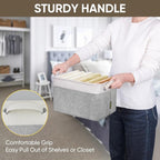 BALEINE 1 Pack Fabric Storage Bins for Shelves, Linen Storage Baskets for Organizing, Decorative Closet Bins for Clothes, Home (Grey, 12"x8"x8")