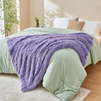 GONAAP Fuzzy Faux Fur Throw Blanket Lavender Super Soft Cozy Plush Fuzzy Shaggy Blanket for Couch Sofa Bed (Lavender, Throw(50"x60"))