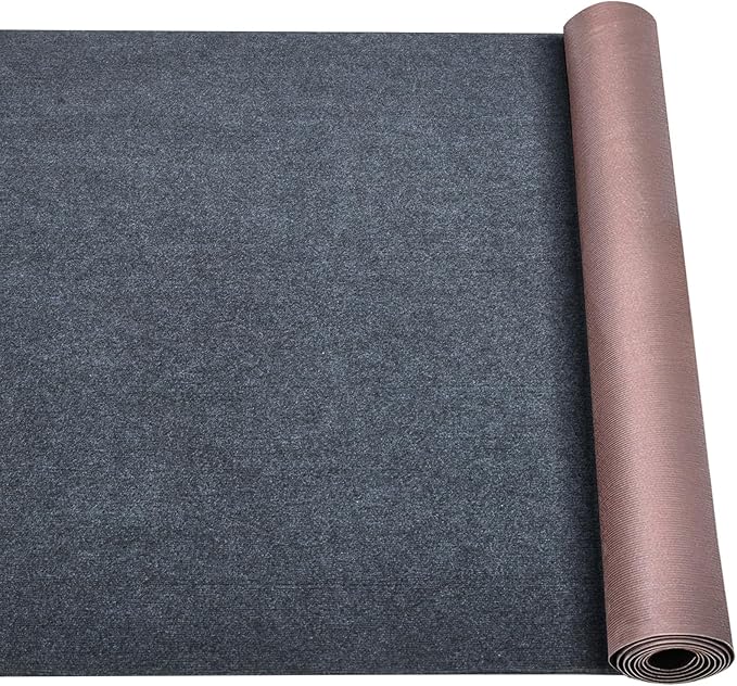 Marine Carpet,5 FT x 20 FT Dark Gray Indoor Outdoor Carpet 0.2" Thick Boat Carpet with Water-Proof TPE Backing, Non-Slide Outdoor Marine Carpet Roll for Home, Patio, Porch, Deck