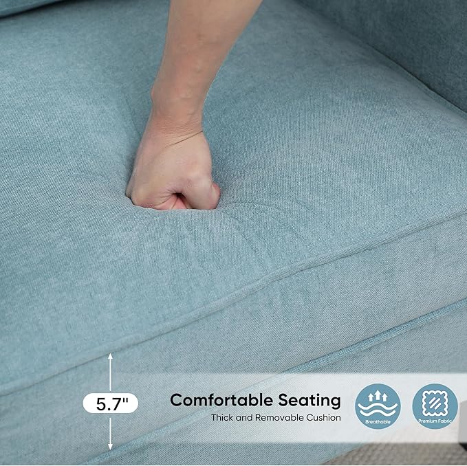 Accent Chair for Living Room, Mid Century Modern Reading Chair for Bedroom, Upholstered Armchair with Side Pockets, Comfy Single Sofa Side Chair for Office, Apartment, Small Room, Teal Green