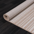 Stripe Outdoor Rug 5x7 Washable Outside Carpet for Indoor Patio Porch Waterproof Easy Cleaning Non Shedding Area Rugs Beige 5 x 7