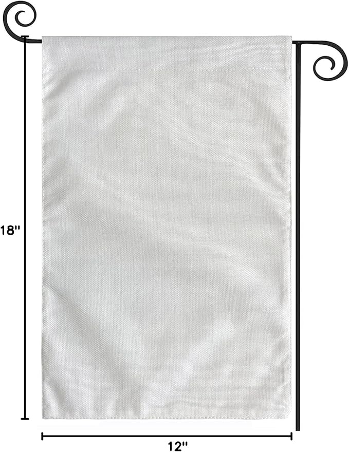 TOPFLAGS Sublimation Garden Flags Blank Garden Flag 12x18 Inch Double Side Custom Create Your Own Solid White Flag DIY Blanks Canvas Banner to Decorate