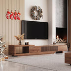 Mid Century Modern TV Stand for 75+ Inch TVs, Extendable Media Console (78"-103") with Ample Storage - Sleek Walnut Entertainment Center for Living Room