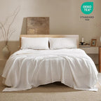 PHF 100% Cotton Waffle Weave Blanket King Size, Soft Lightweight Breathable Cozy Summer Blankets for Bed, Luxury Aesthetic Woven Bedding for Home Decor, 108"x90", White