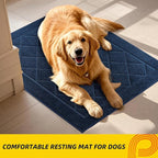 JSEI Dirt Trapper Door Mat 24"x36", Non-Slip Washable Entryway Mats, Dog Door Mat, Stain Resistant and Absorbent Floor Mats, Low Profile Welcome Mat for Front Back Door, Navy Blue