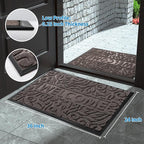 Yimobra Welcome Mat Outdoor, 36x24 Waterproof Door Mat Outside Entrance, All-Weather Non Slip Front Door Mat, Low-Profile Entryway Mat Indoor, Porch and Patio, Brown