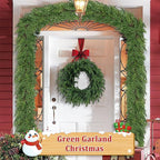 9 Ft Real Touch Christmas Garland Indoor with Pine Cone,Thick and Lush，Soft Bendable Mantle Garland Christmas, Lifelike Cedar Garland, Christmas Garland for Mantle,Indoor Christmas Decorations