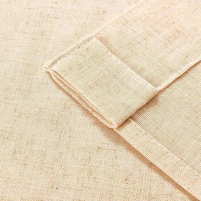 Joydeco Linen Curtains 84 Inch Length 2 Panel Sets,Light Filtering Curtains for Bedroom 52 Inch Wide Living Room Drapes with Back Tabs & Rod Pockets (W52 x L84 Inch, Ecru)