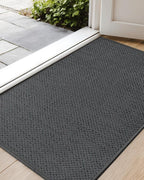 Color&Geometry Front Door Mat Indoor 17"x29", Rugs for Entryway, Non Slip Washable Low-Profile Inside, Entry Mat Entry Rug Door Mat Indoor Entrance, Grey (Rolled-up NO Creases)