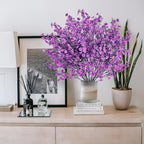 Sggvecsy 6 Pcs Babys Breath Artificial Flowers Gypsophila Bouquets Bulk Real Touch Fake Silk Flowers for Home Wedding DIY Floral Arrangement Kitchen Table Centerpiece Festival Decoration (Purple)
