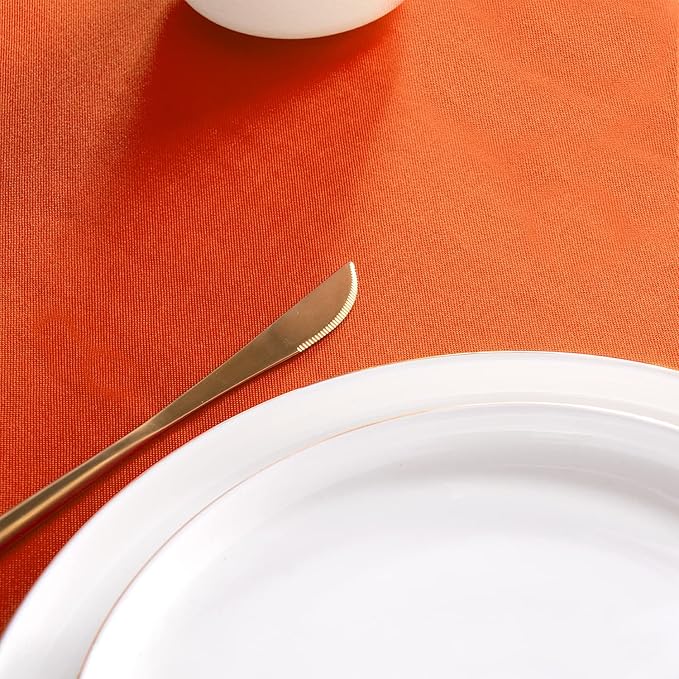 sancua Rectangle Tablecloth - 70 x 90 Inch - Stain and Wrinkle Resistant Washable Polyester Table Cloth, Decorative Fabric Table Cover for Dining Tables, Buffet Parties and Camping, Orange