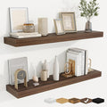 fuqing Floating Shelves for Wall, Bathroom Shelf Wall Mounted for Storage, Shelves with Invisible Bracket for Bedroom, Kitchen, Living Room, Farmhouse Small Book Shelf, 36 Inch Set of 2, Walnut
