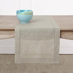 Solino Home Linen Natural Table Runner 72 Inches Long - 100% Pure Linen Hemstitch Table Runner 14 x 72 Inch for Dresser, Dining, Fall, Autumn, Halloween, Thanksgiving - Classic Hemstitch