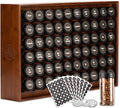 AllSpice Spice Rack Organizer, Wood, 525 Unique Labels, Countertop or Wall Mount, Includes 60 4oz Jars- Walnut Stain