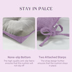 puredown® Chair Cushions for Dining Chairs, Tufted Memory Foam Chair Pads with Non-Slip Backing, Kitchen Seat Cushions with Ties, Washable Seat Pads Set of 4, 15.5" x 15.5" x 4", Purple